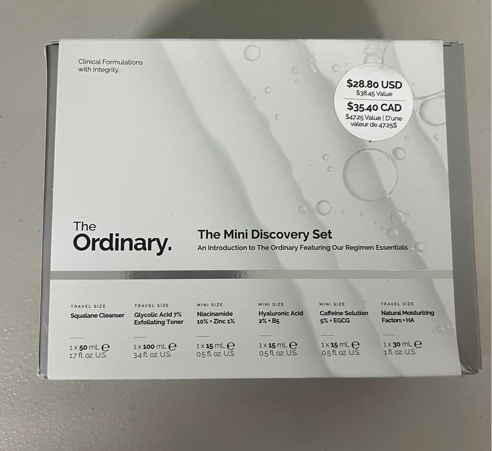 The Ordinary Skincare Set, Travel Trial Full Facial Care Gift Box